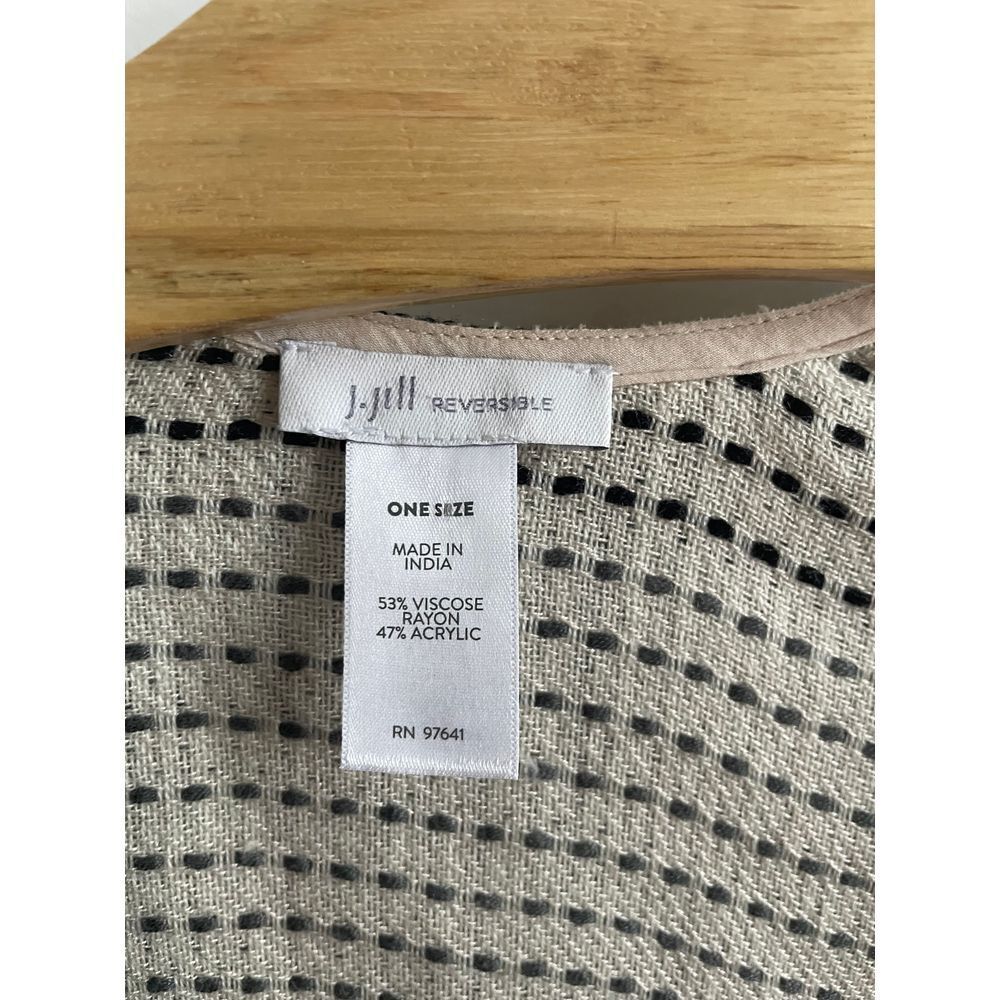 J. Jill Reversible Glen Plaid Ruana Fringed Sweater Poncho One Size - Picture 5 of 8